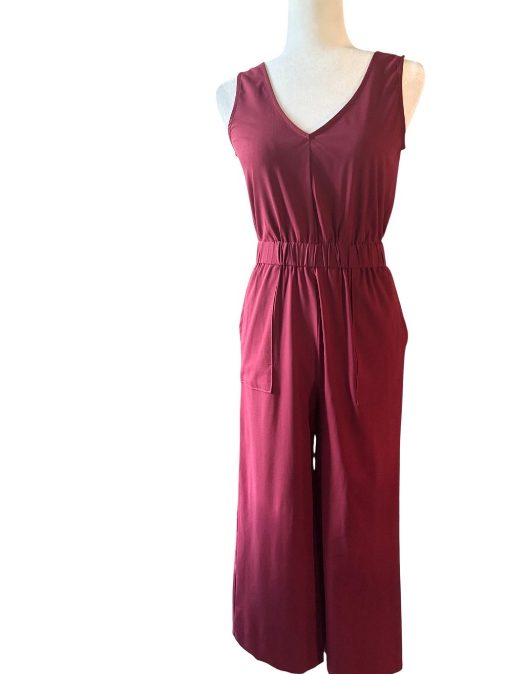 Good Luck Gem Burgundy Sleeveless Wide Leg Romper Jumpsuit | Vacation Attire